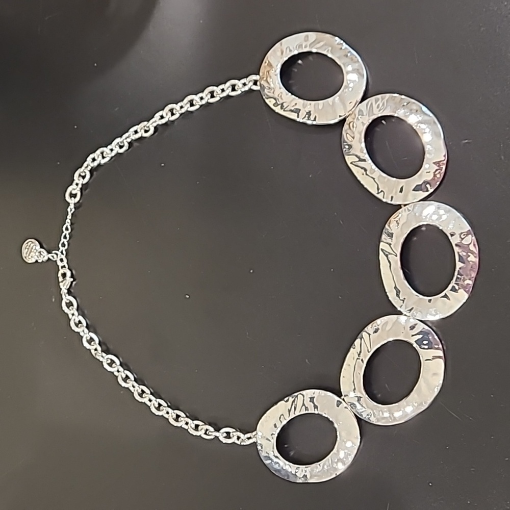 Hammered Silver Tone Necklace